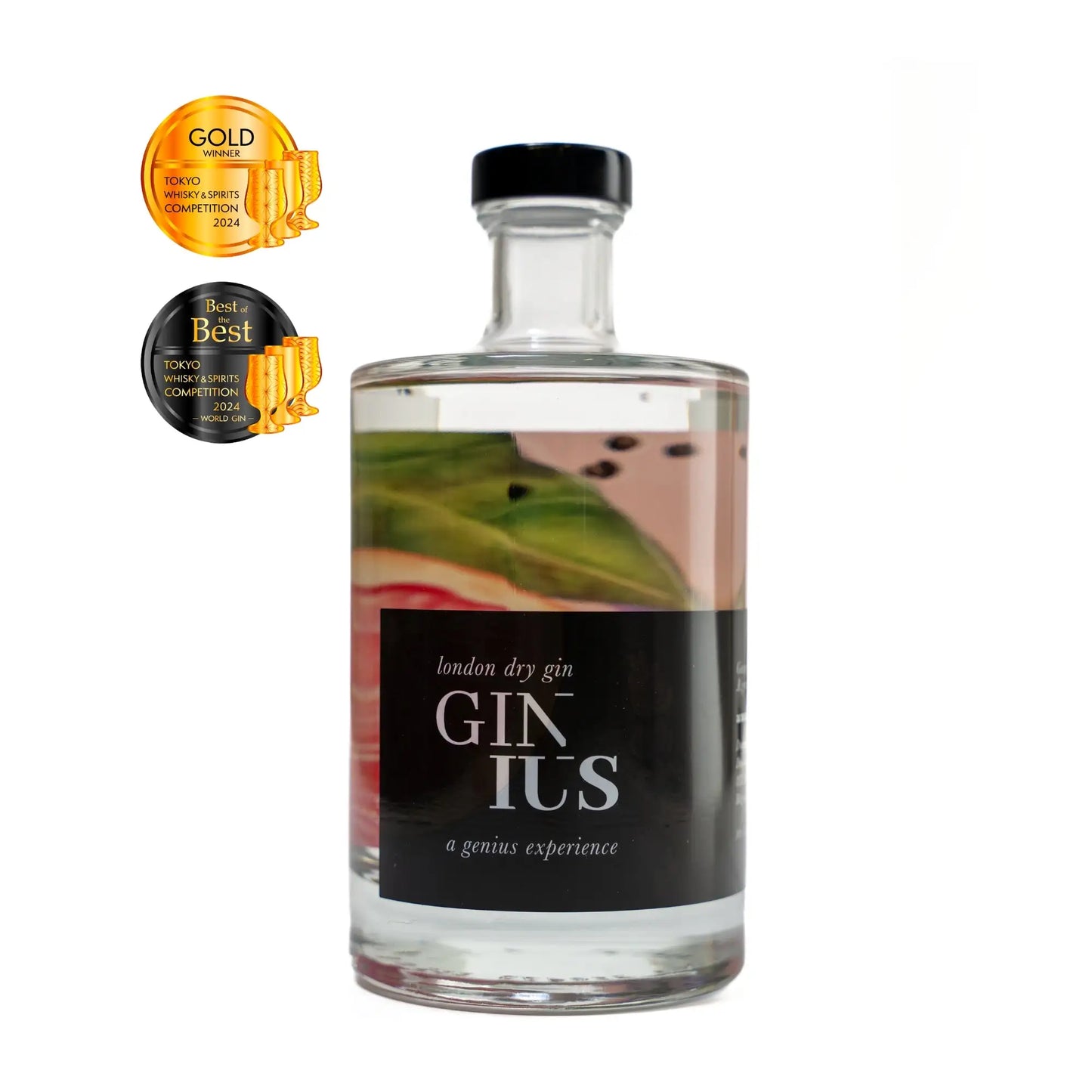 Ginius samen met de gewonnen medailles. Beste gin van de wereld en best of the best gin.